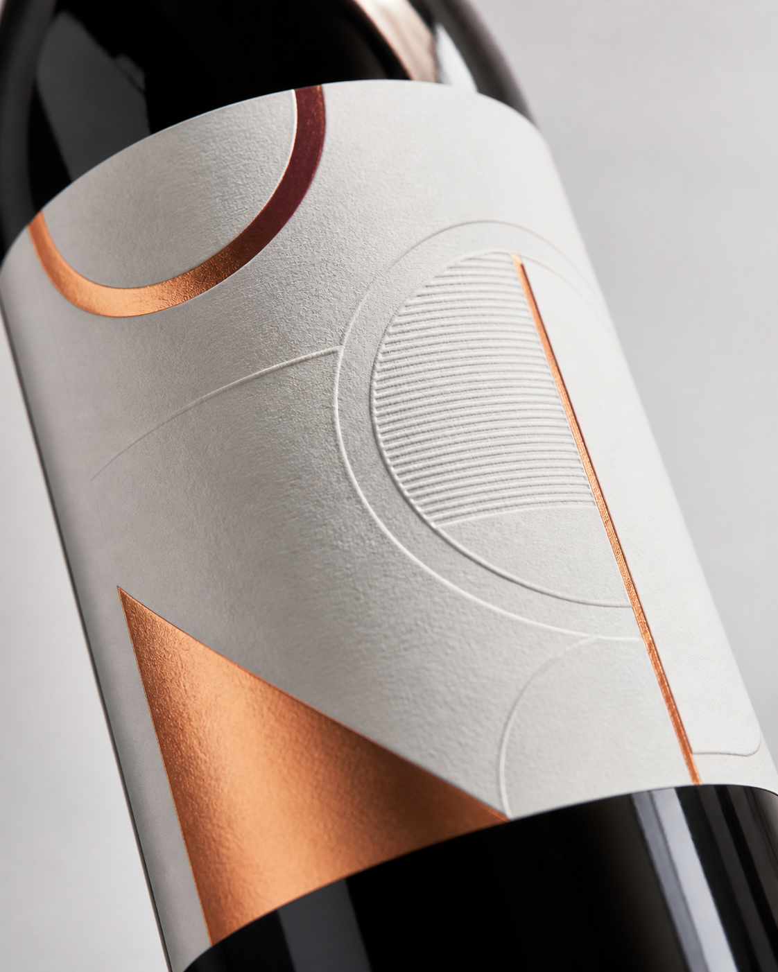Label with copper foil and embossing