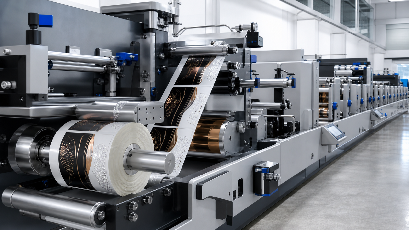 Modern label finishing and die-cutting line