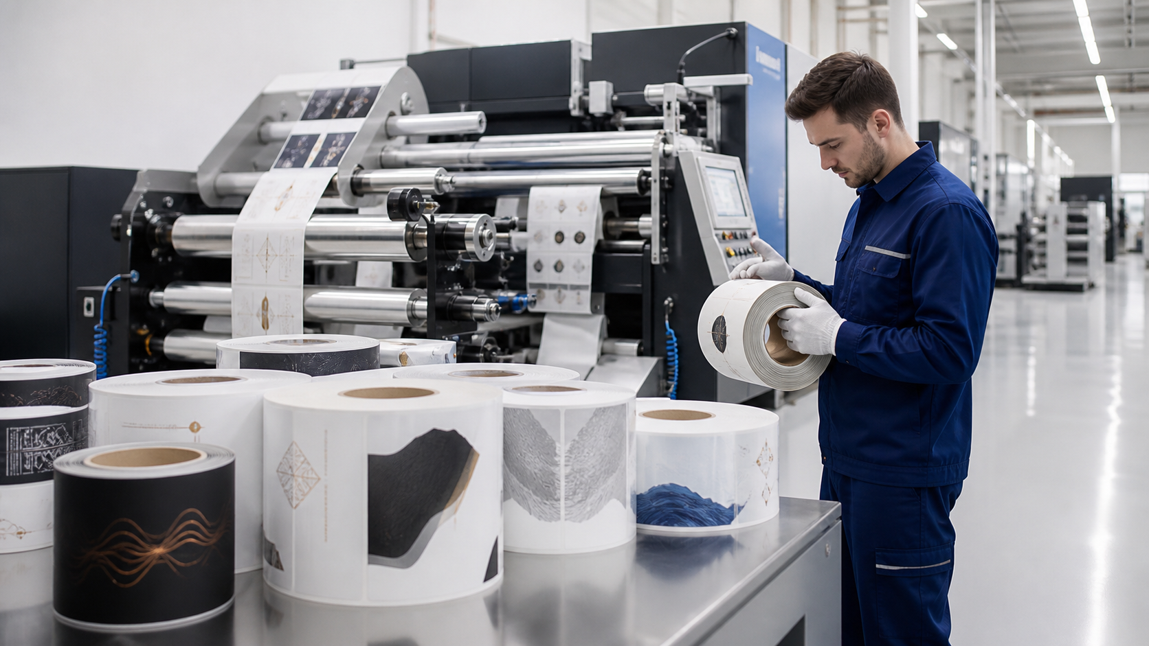 Inspection of finished premium label rolls