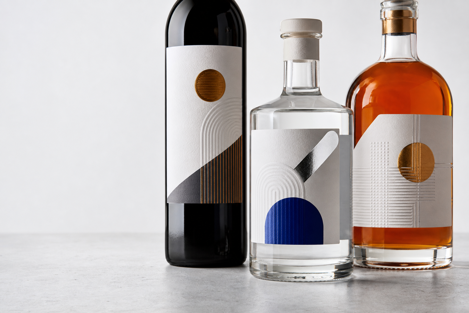 A range of premium labels on bottles